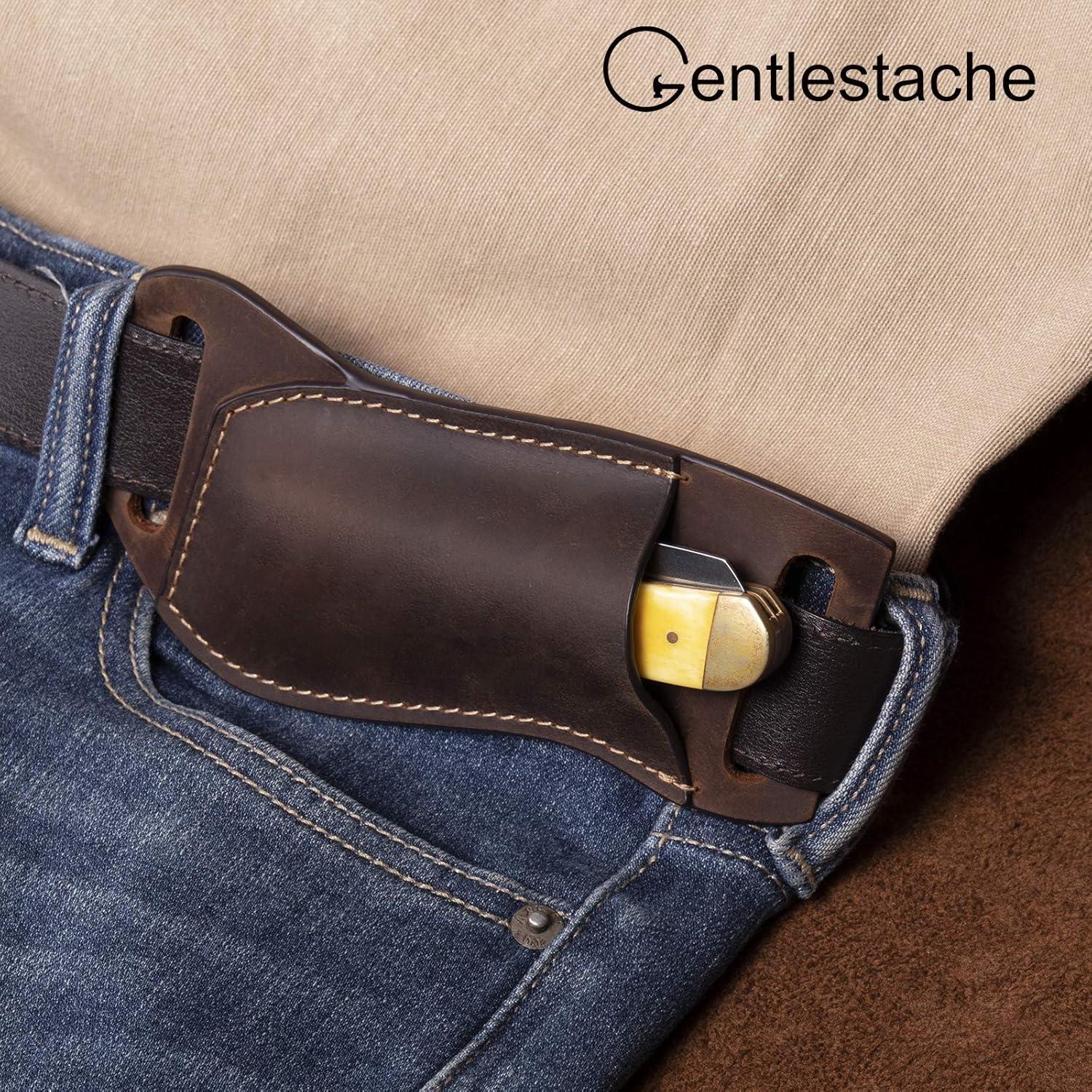 Funda de Cuchillo de Cuero Gentlestache Marrón Oscuro EDC