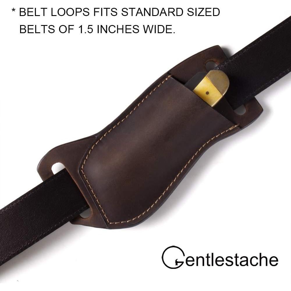 Funda de Cuchillo de Cuero Gentlestache Marrón Oscuro EDC