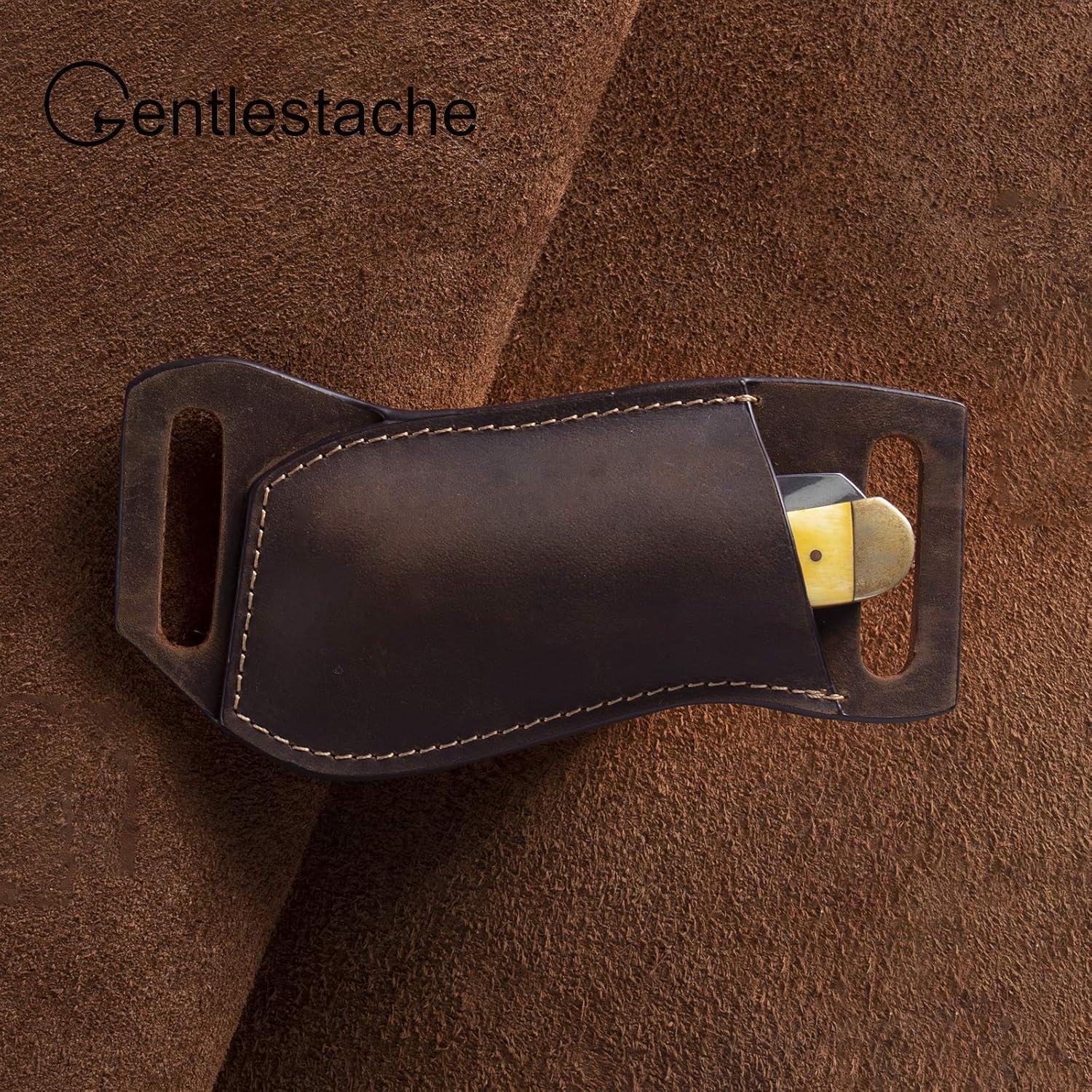 Funda de Cuchillo de Cuero Gentlestache Marrón Oscuro EDC