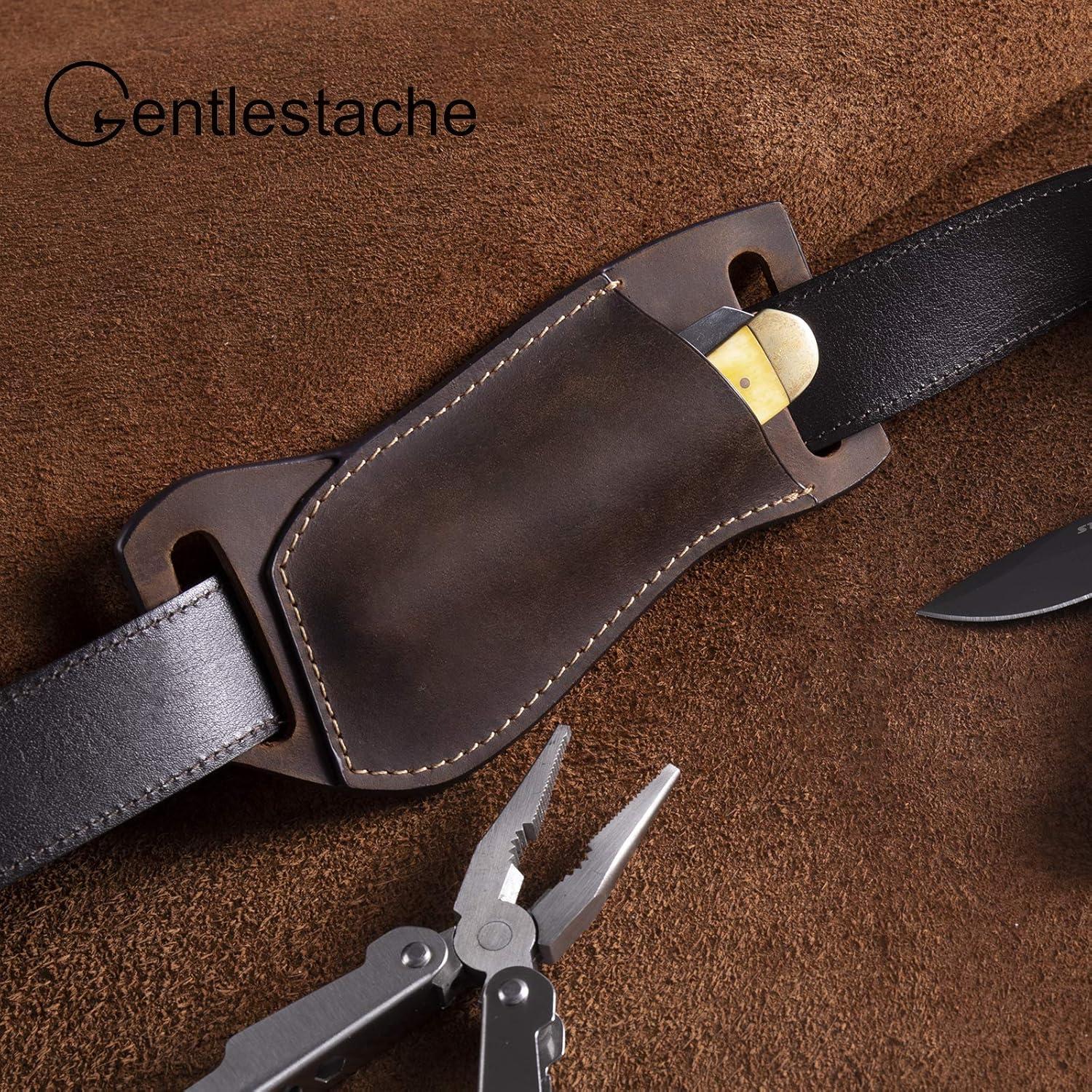 Funda de Cuchillo de Cuero Gentlestache Marrón Oscuro EDC