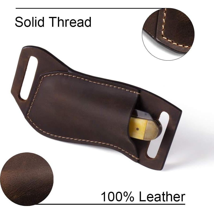 Funda de Cuchillo de Cuero Gentlestache Marrón Oscuro EDC