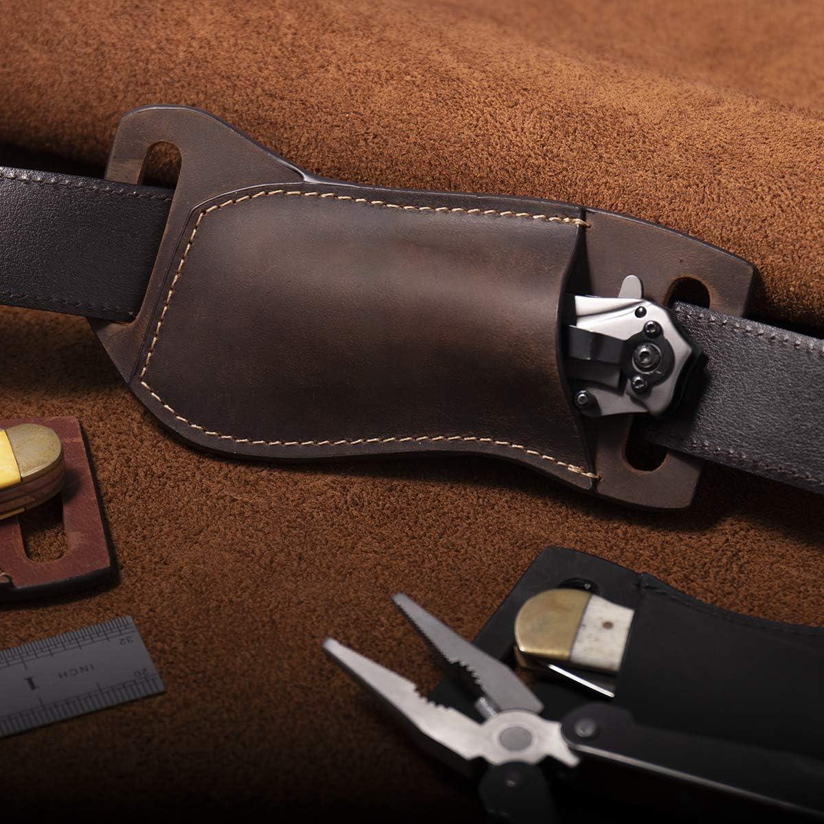 Funda de Cuchillo de Cuero Gentlestache Marrón Oscuro EDC
