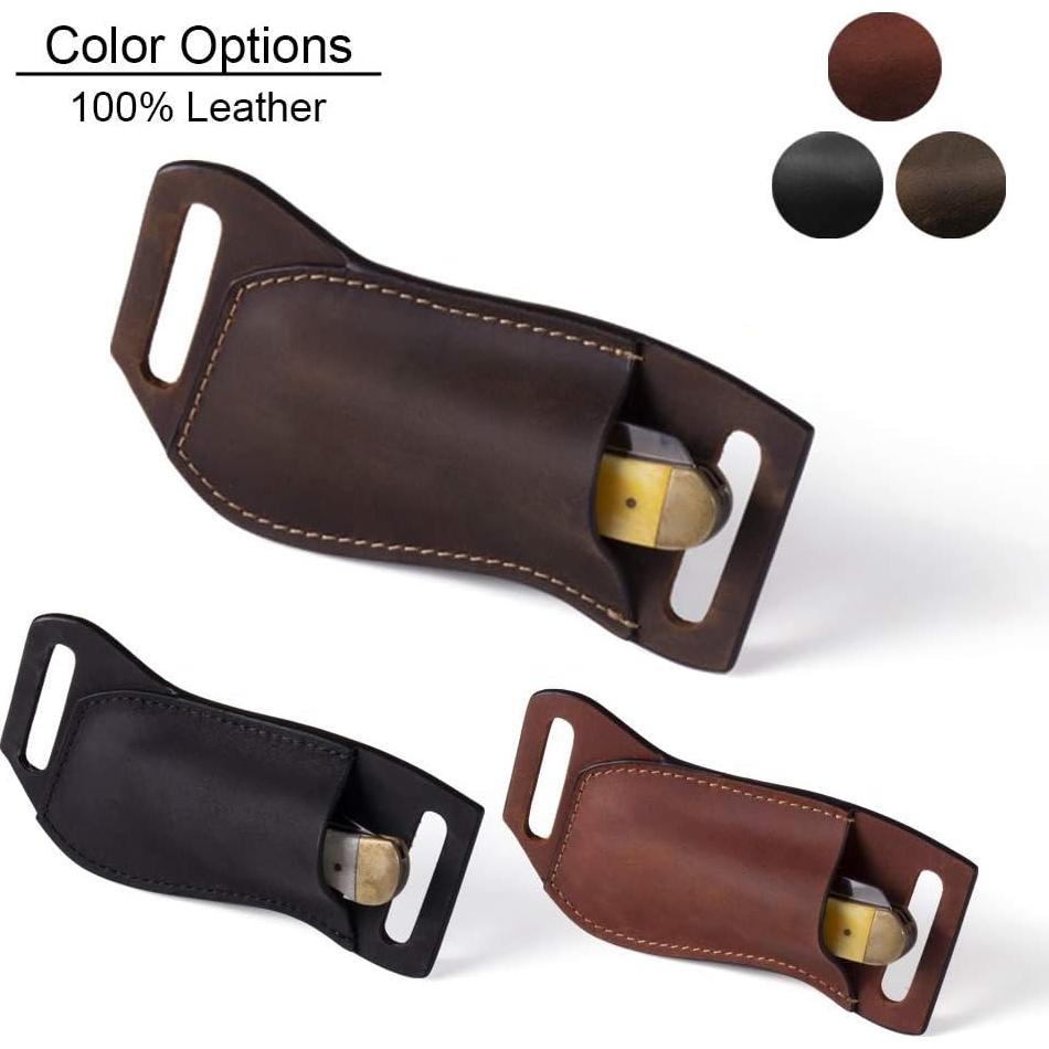 Funda de Cuchillo de Cuero Gentlestache Marrón Oscuro EDC