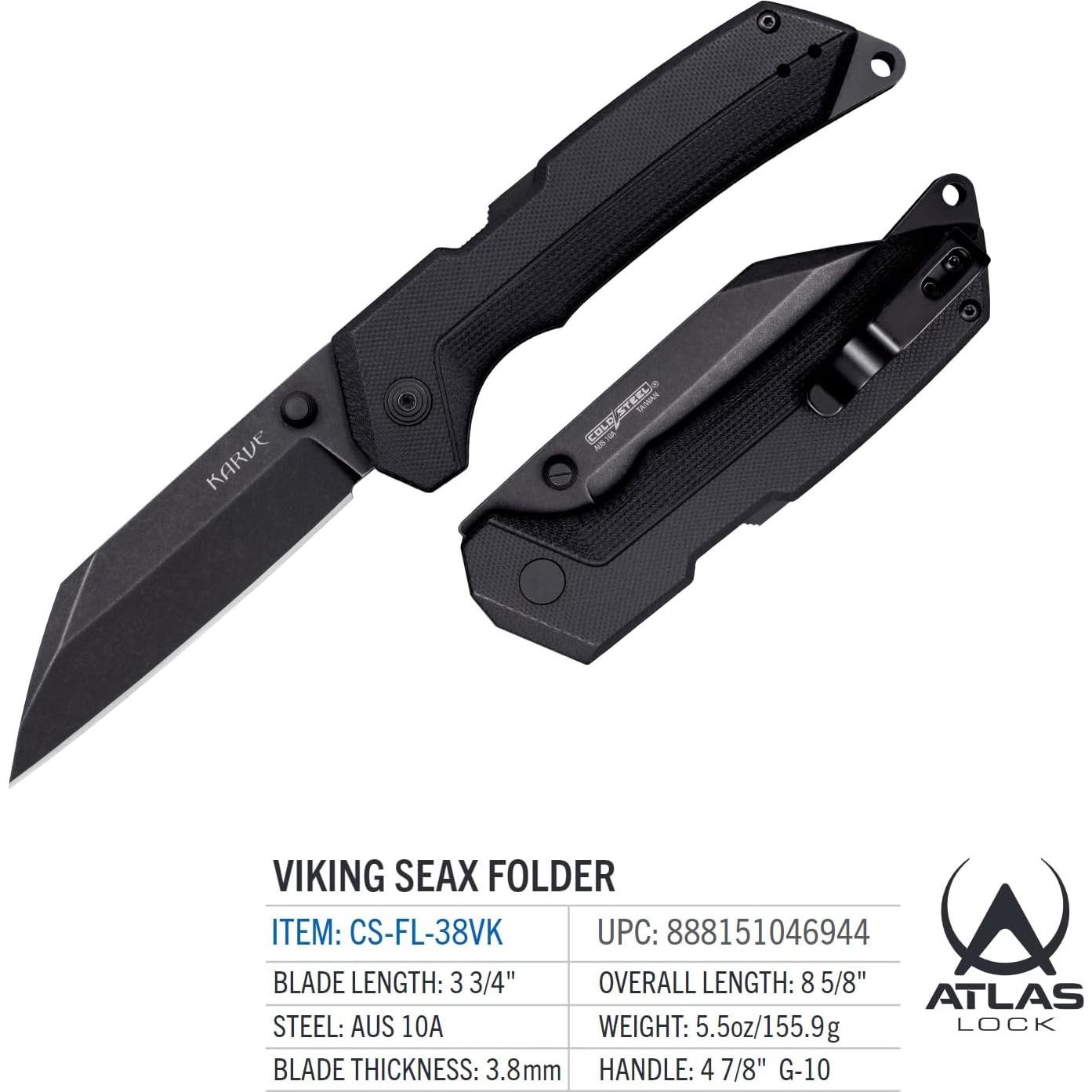 Cuchillo Plegable Cold Steel Karve AUS10A 3.75" Mango G-10