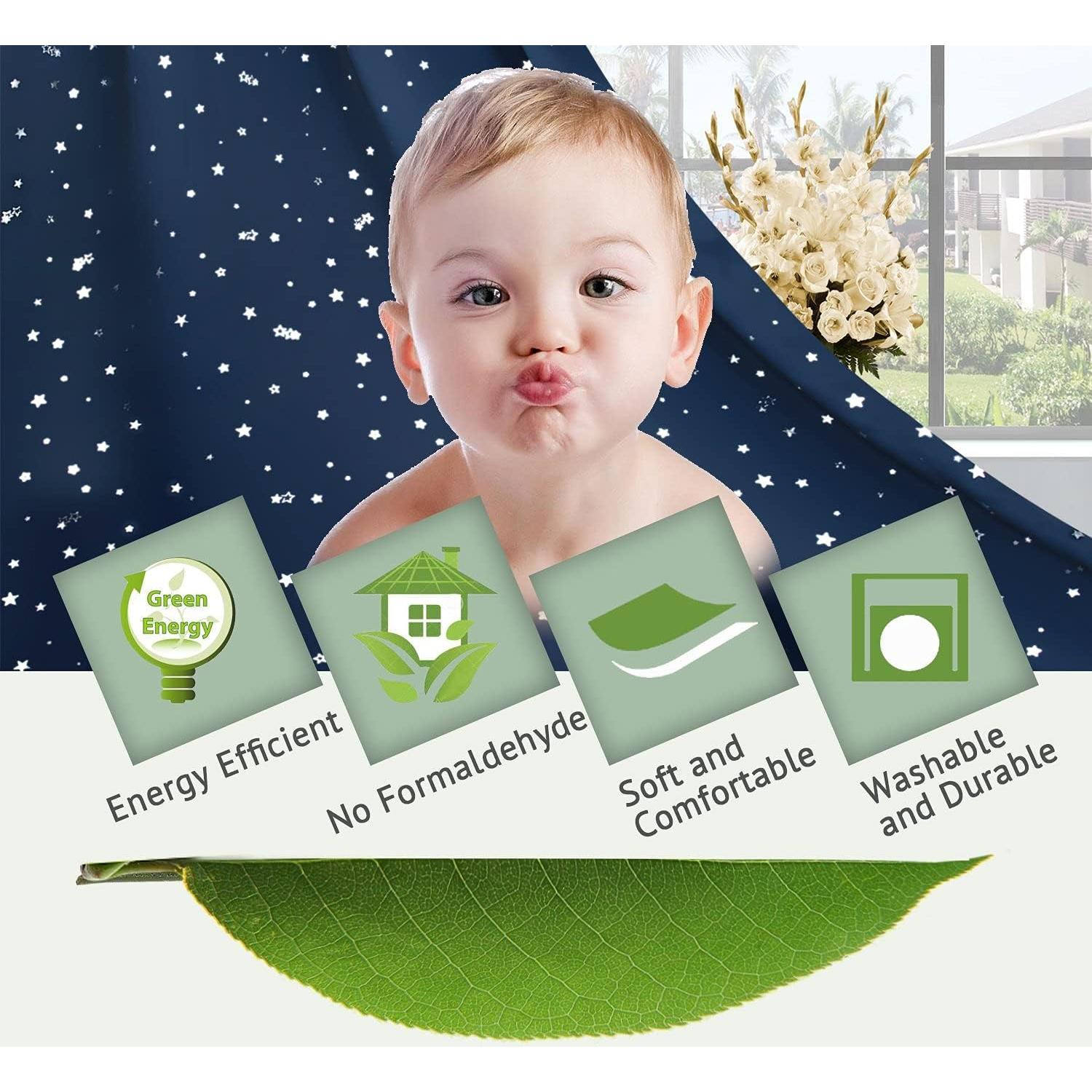 Cortina Blackout H.VERSAILTEX Estrellas Plateadas 101.6x160 cm