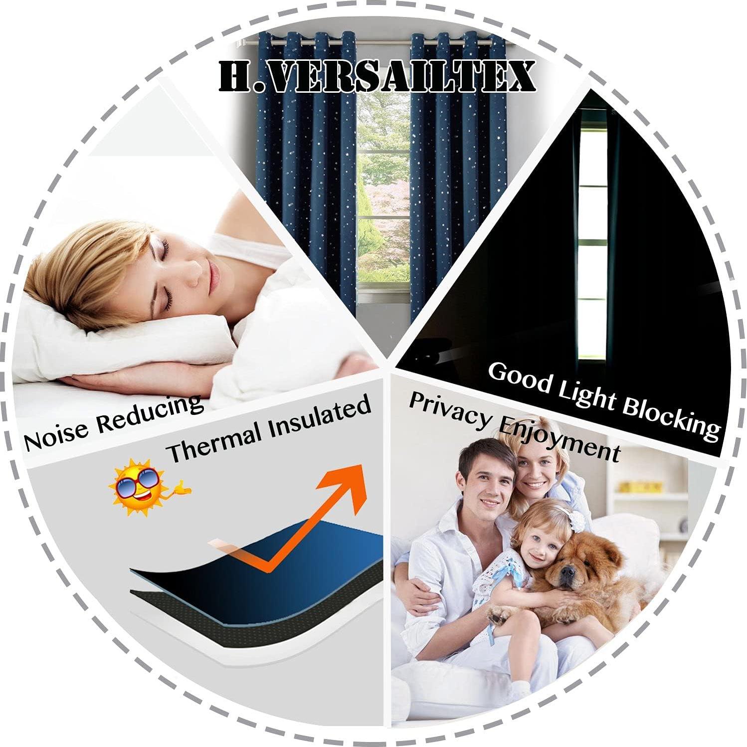 Cortina Blackout H.VERSAILTEX Estrellas Plateadas 101.6x160 cm