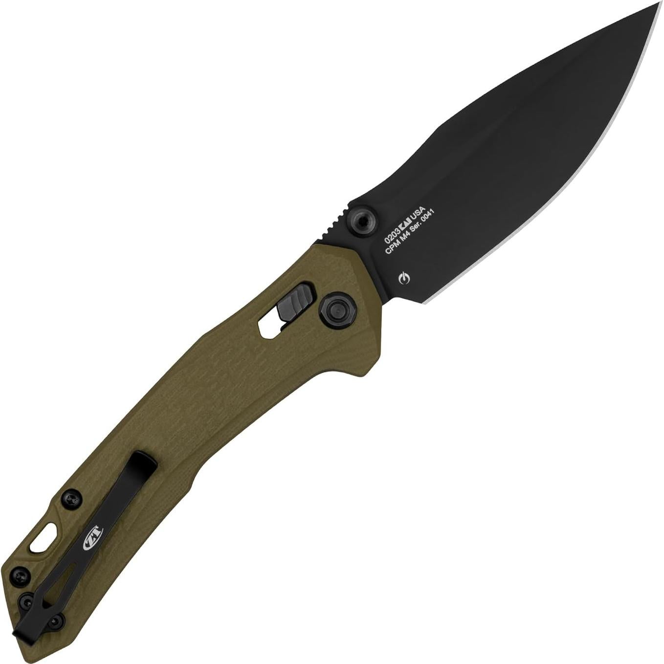 Cuchillo Plegable Tolerancia Cero 0203, Acero CPM M4, Mango G10