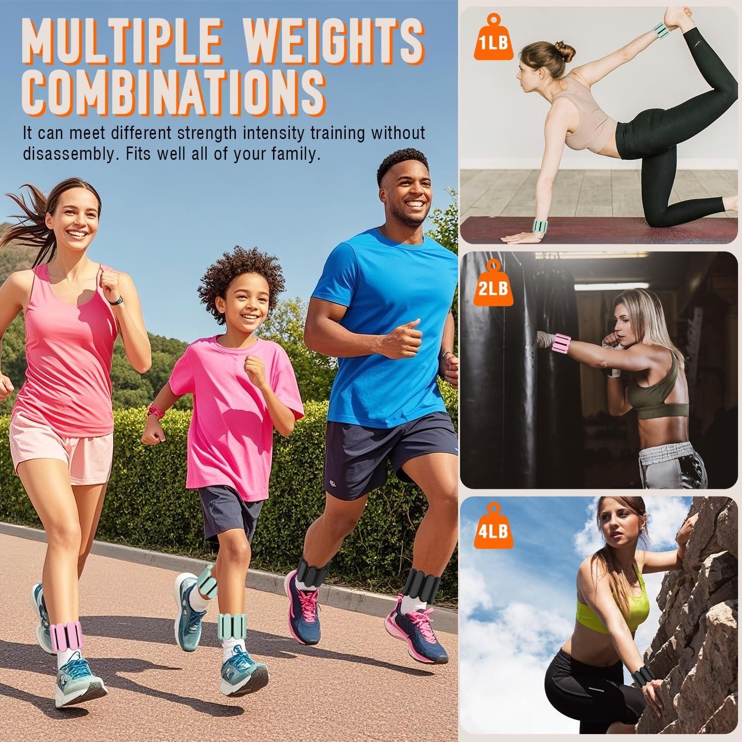 Pesas de Tobillo y Muñeca AMORIX 3 Pares Silicona 3.18kg