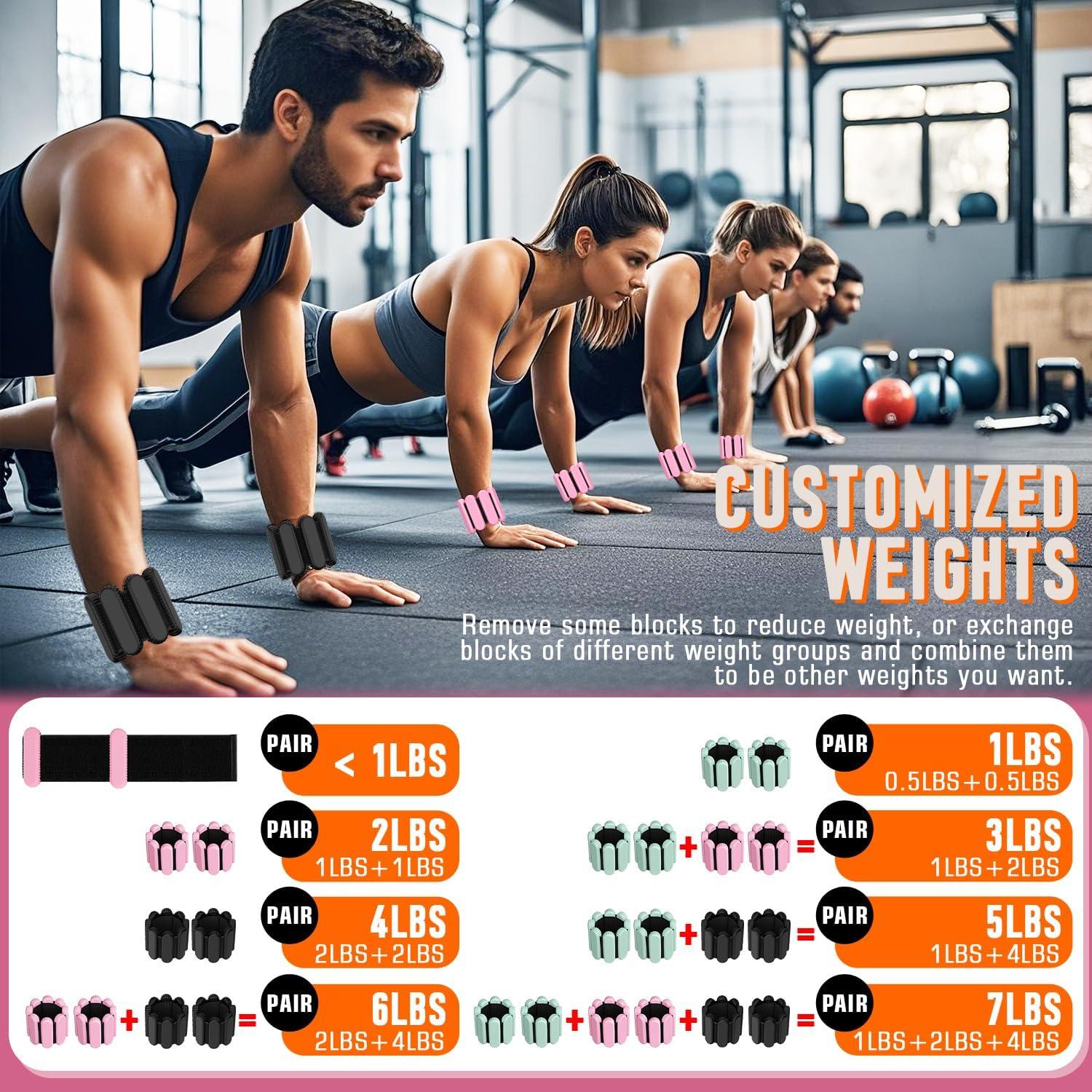 Pesas de Tobillo y Muñeca AMORIX 3 Pares Silicona 3.18kg