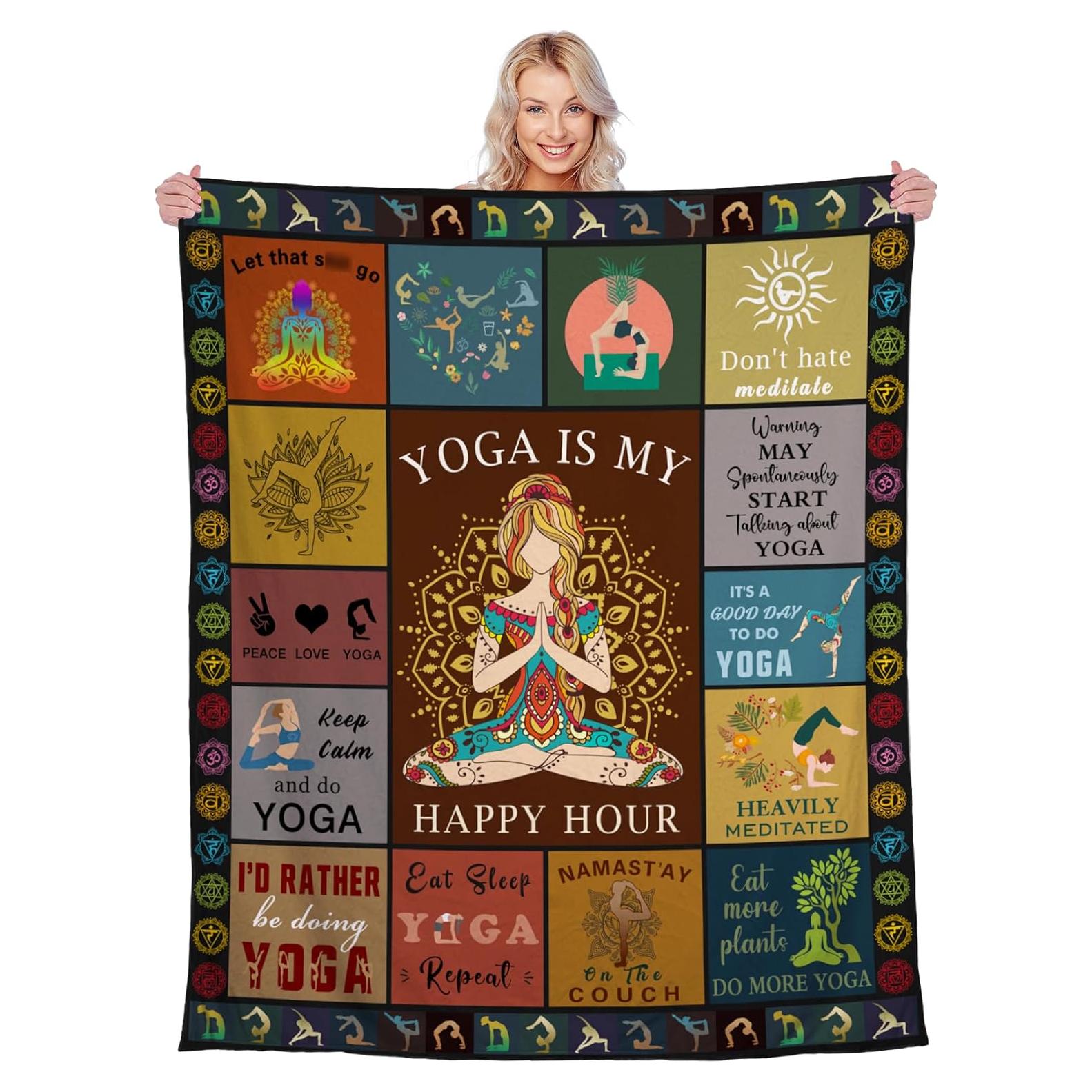 Manta de Yoga Genérica 152x127 cm Franela para Meditación