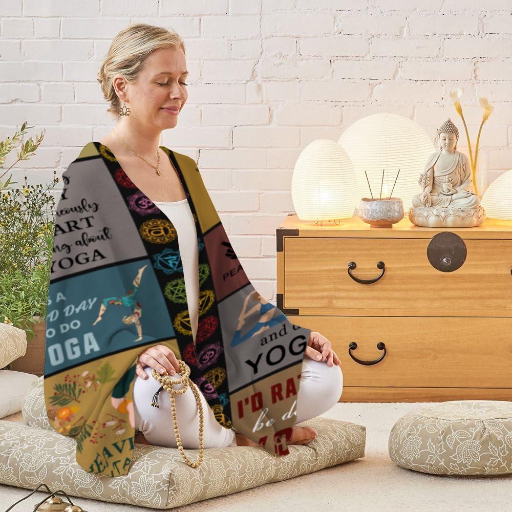 Manta de Yoga Genérica 152x127 cm Franela para Meditación