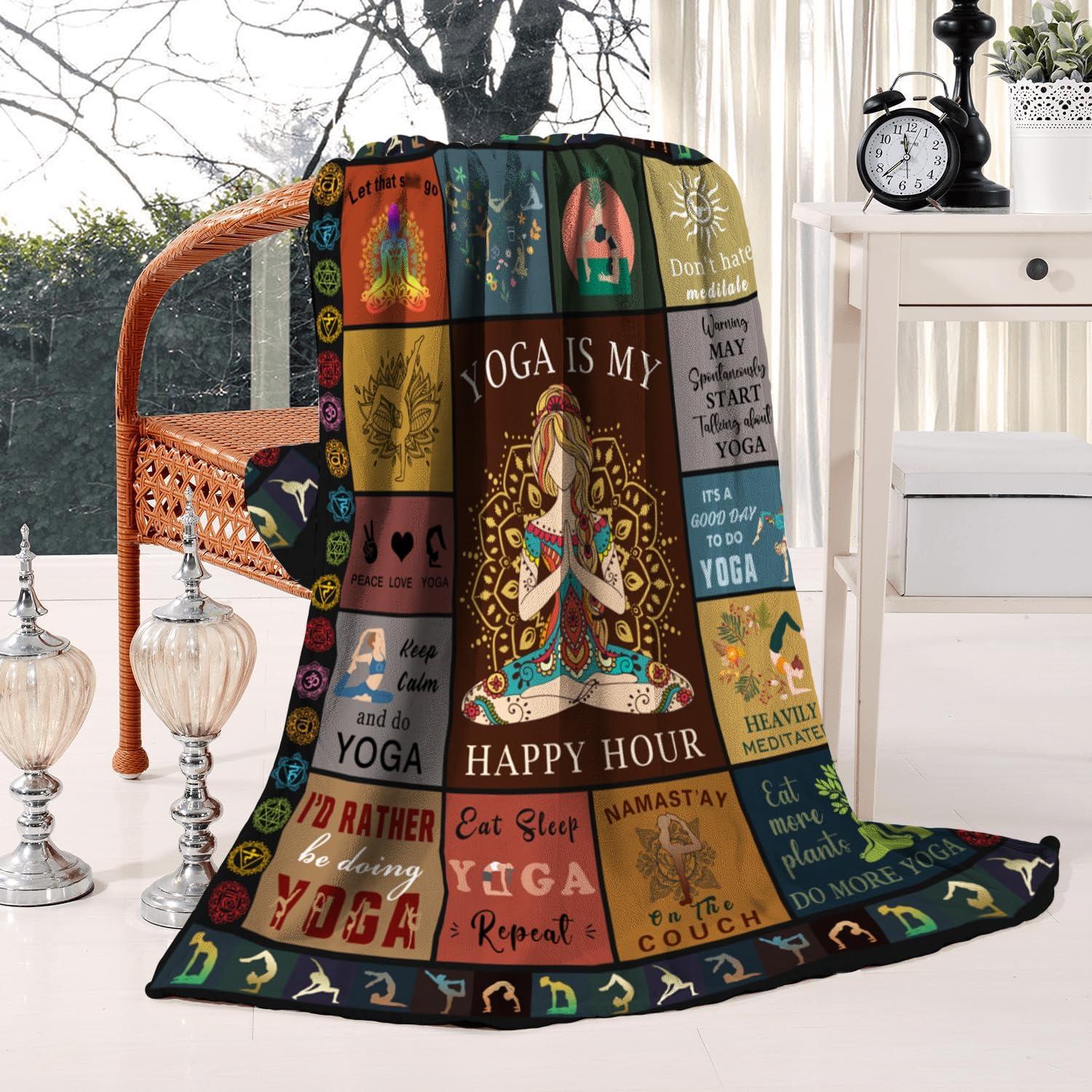 Manta de Yoga Genérica 152x127 cm Franela para Meditación