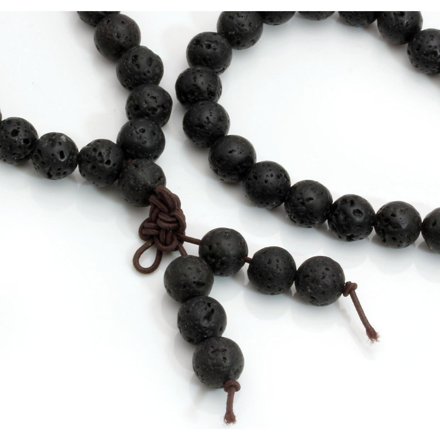 Pulsera Mala Budista MILAKOO 108 Cuentas de Lava 6mm