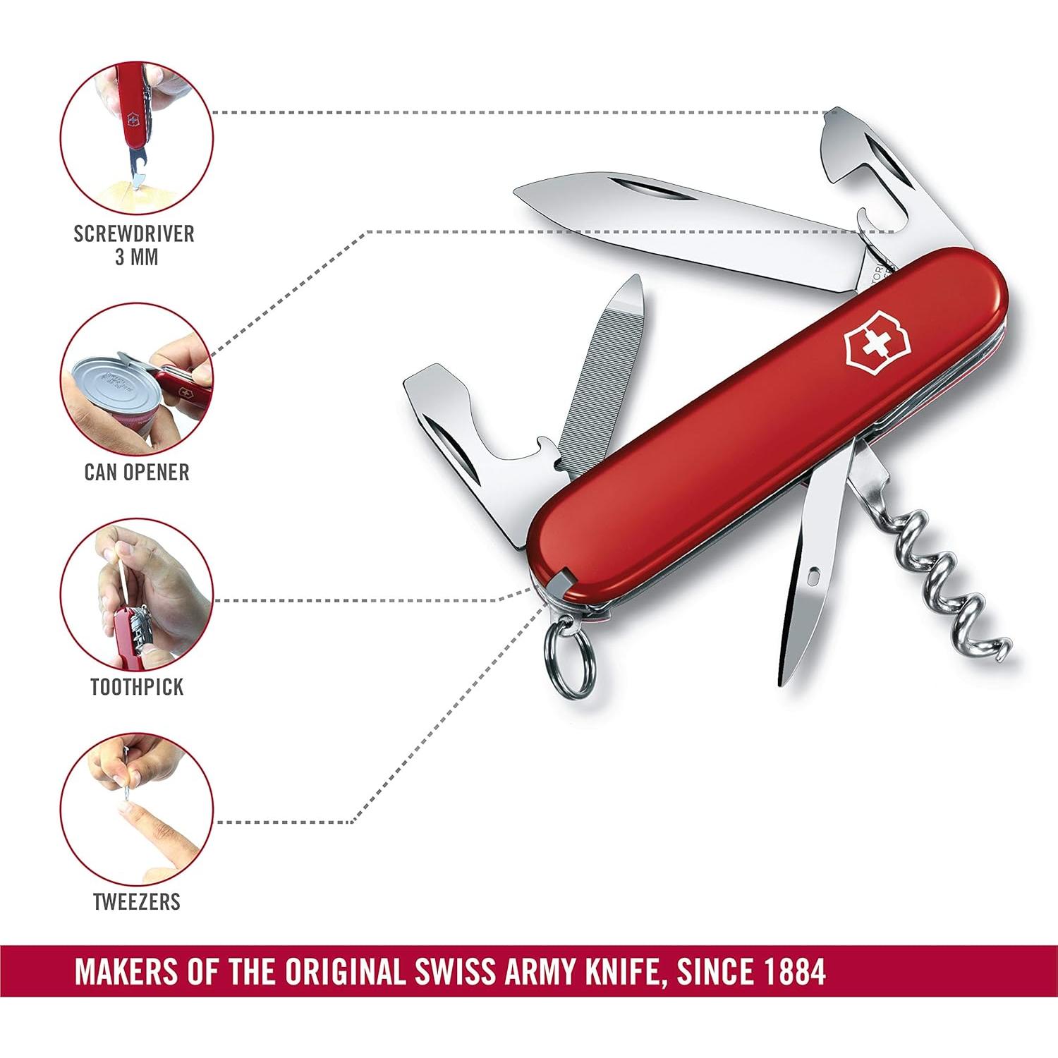 Cuchillo de bolsillo Victorinox Sportsman 13 funciones Rojo