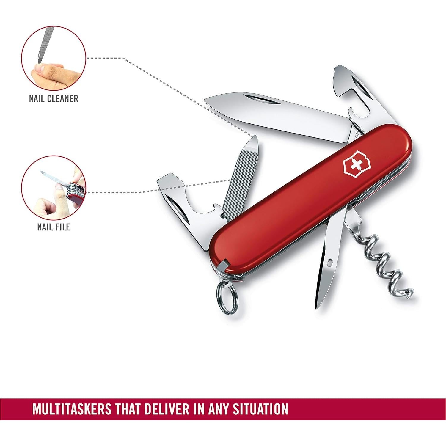 Cuchillo de bolsillo Victorinox Sportsman 13 funciones Rojo