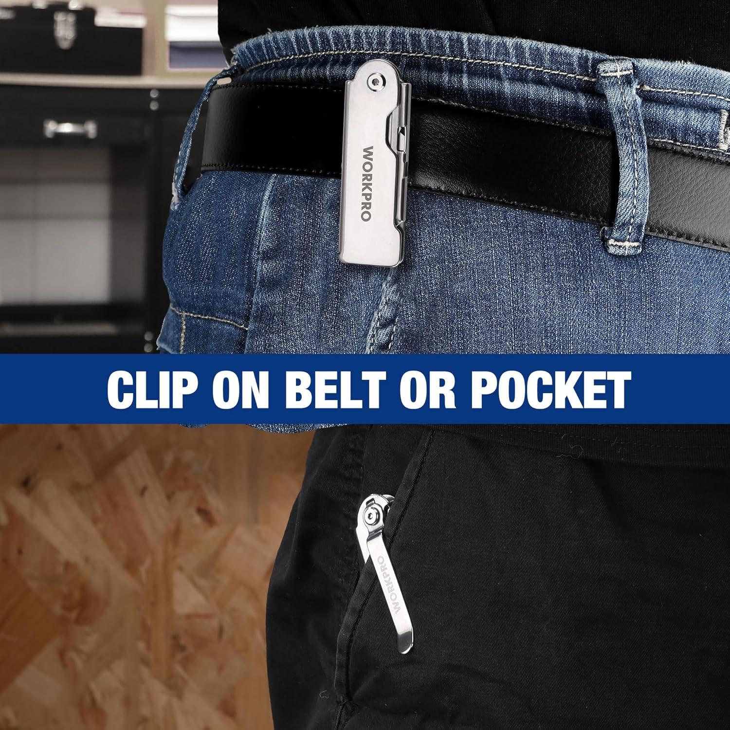 WORKPRO Juego de 3 cuchillos utilitarios plegables 14 cm