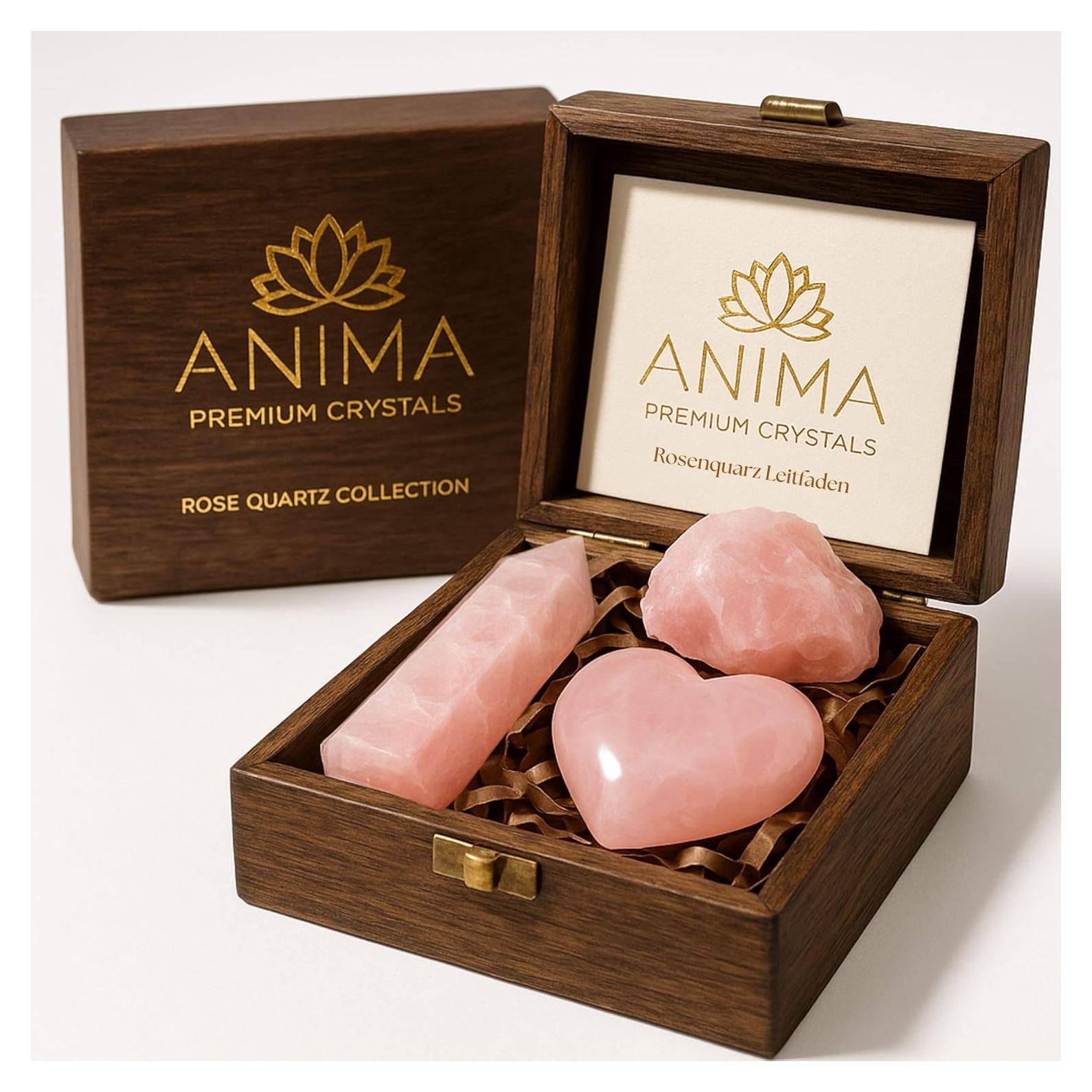 Conjunto de Cristales de Cuarzo Rosa Anima - Amor y Sanación