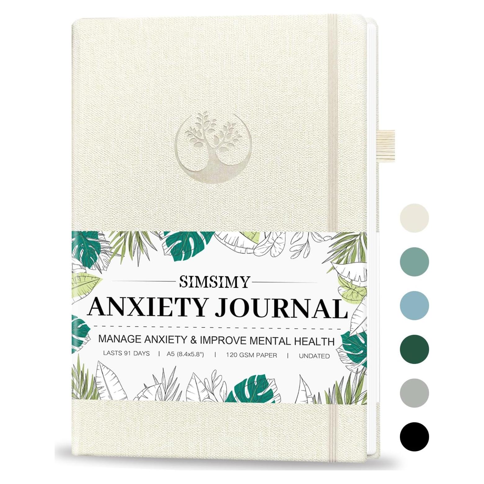 Diario de Salud Mental SIMSIMY A5 Beige - 91 Días de Seguimiento