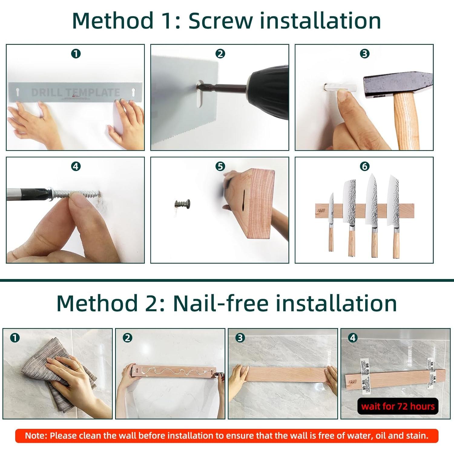 Tira Magnética de Madera FINDKING 40.64 cm Beige para Cuchillos