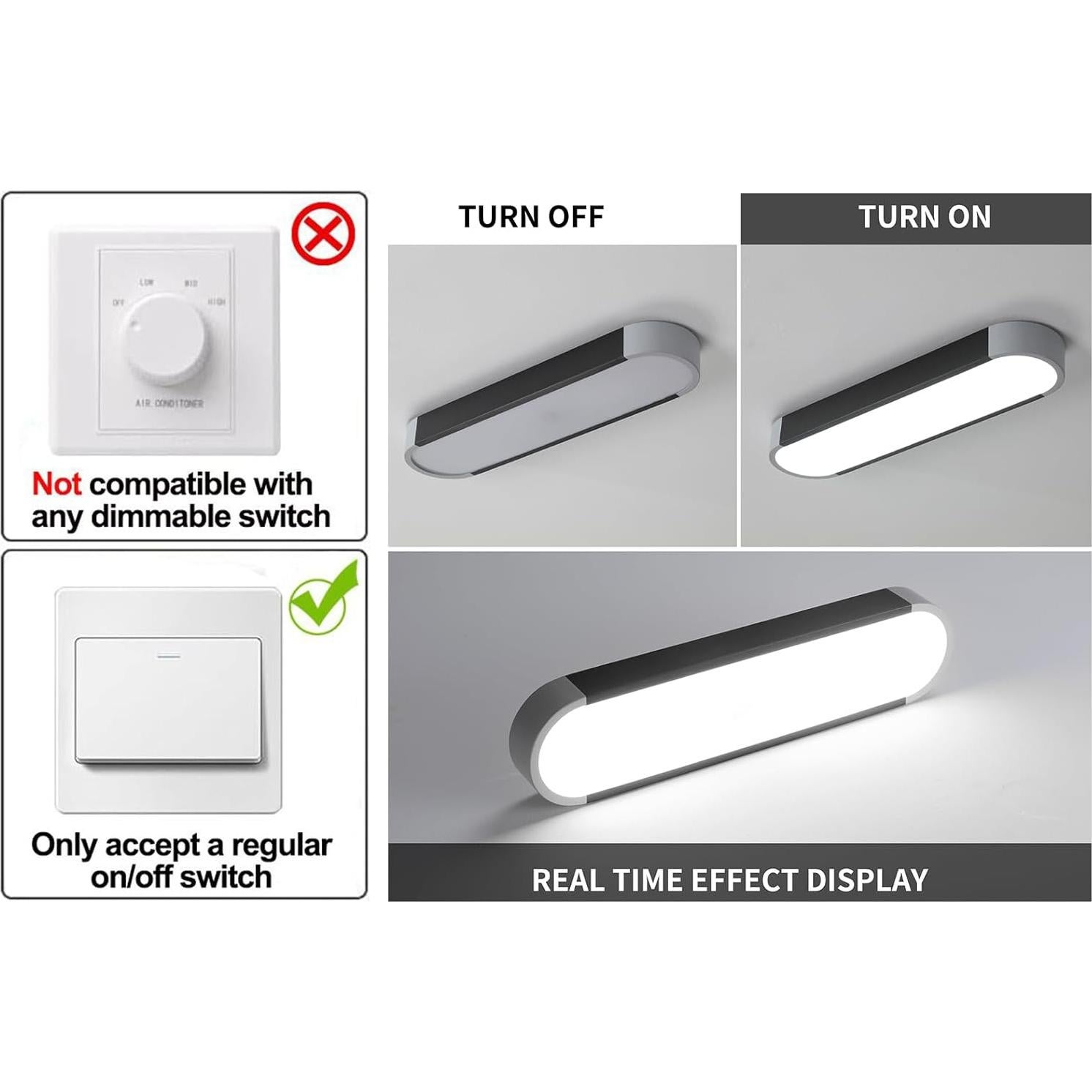 Luz de Techo LED Qcyuui 50cm 39W Protección Ocular