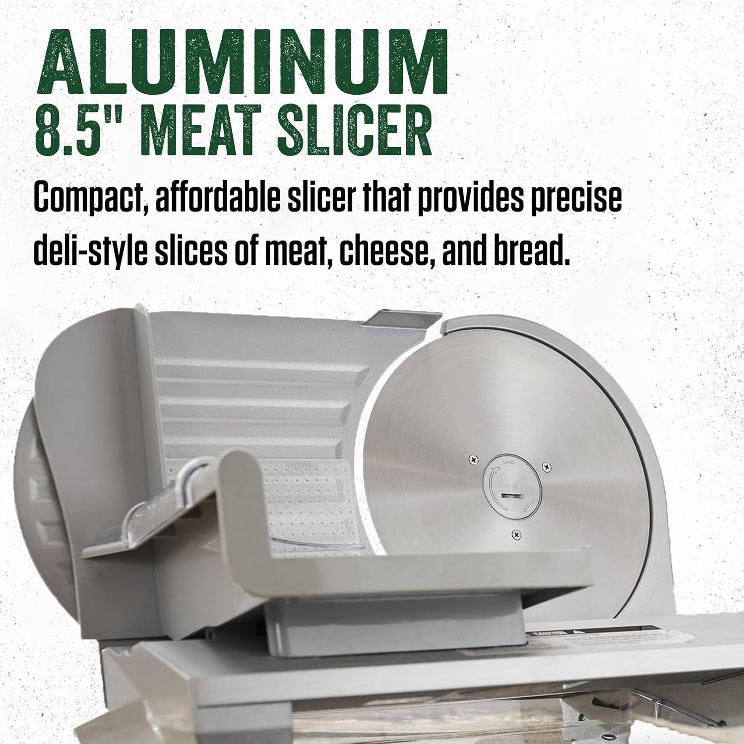 Cortadora de Carne Eléctrica LEM 21.6 cm Doble Cuchilla Inoxidable