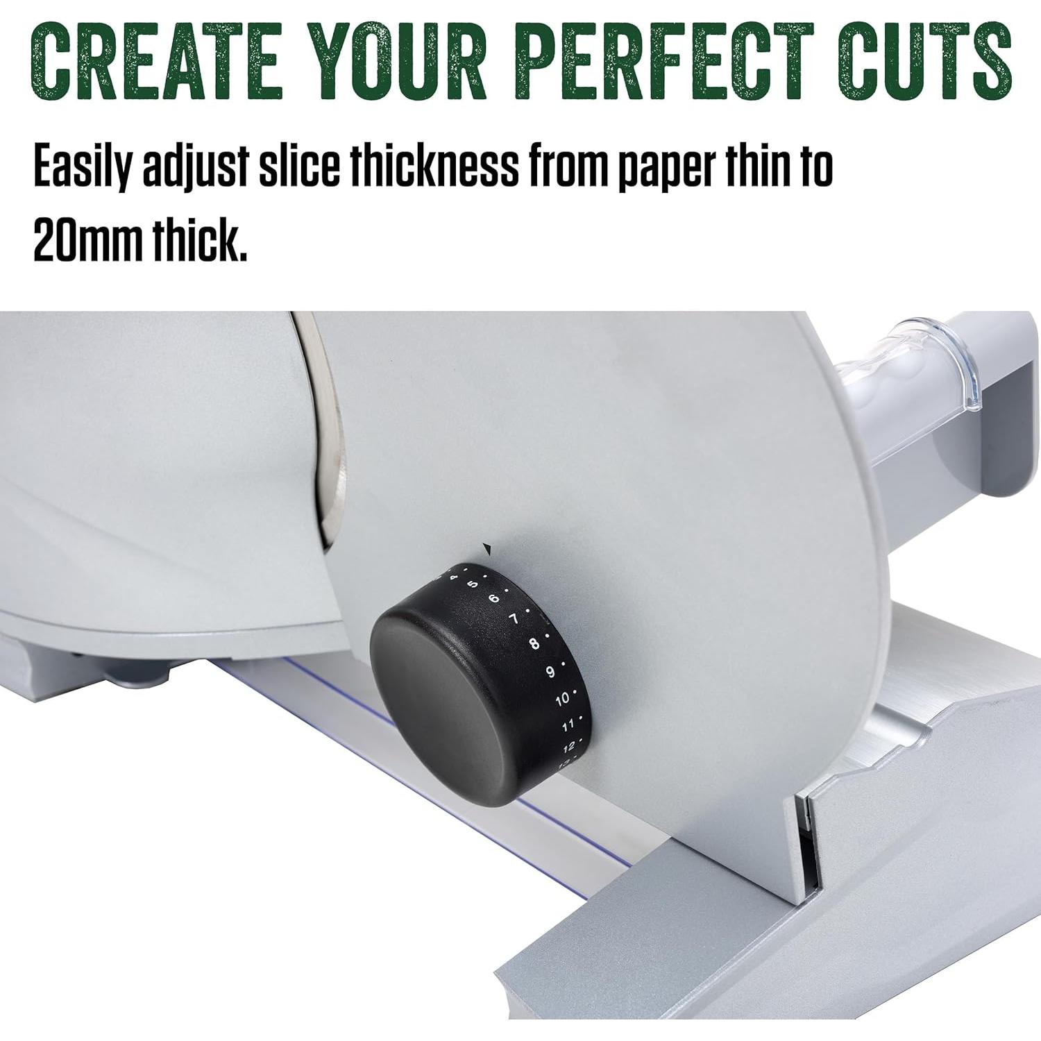 Cortadora de Carne Eléctrica LEM 21.6 cm Doble Cuchilla Inoxidable