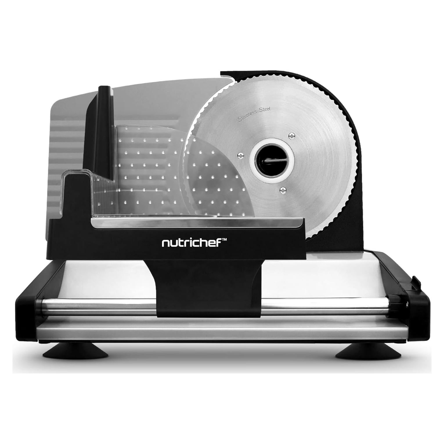 Rebanadora de Carne Eléctrica NutriChef 200W Ajustable 0-15mm