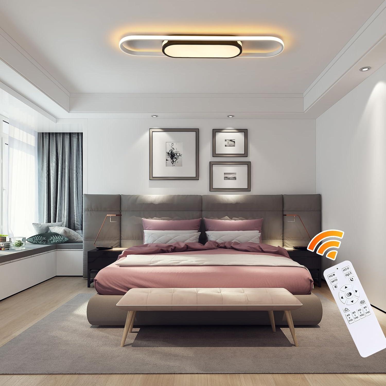 Luz de Techo LED Qcyuui 80cm Regulable con Control Remoto