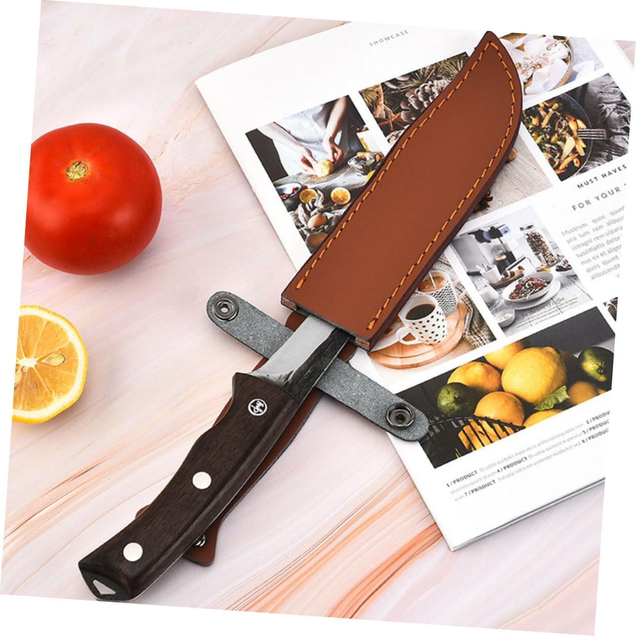 Funda de Cutter de Cuero SHOWERORO para Camping y Hogar