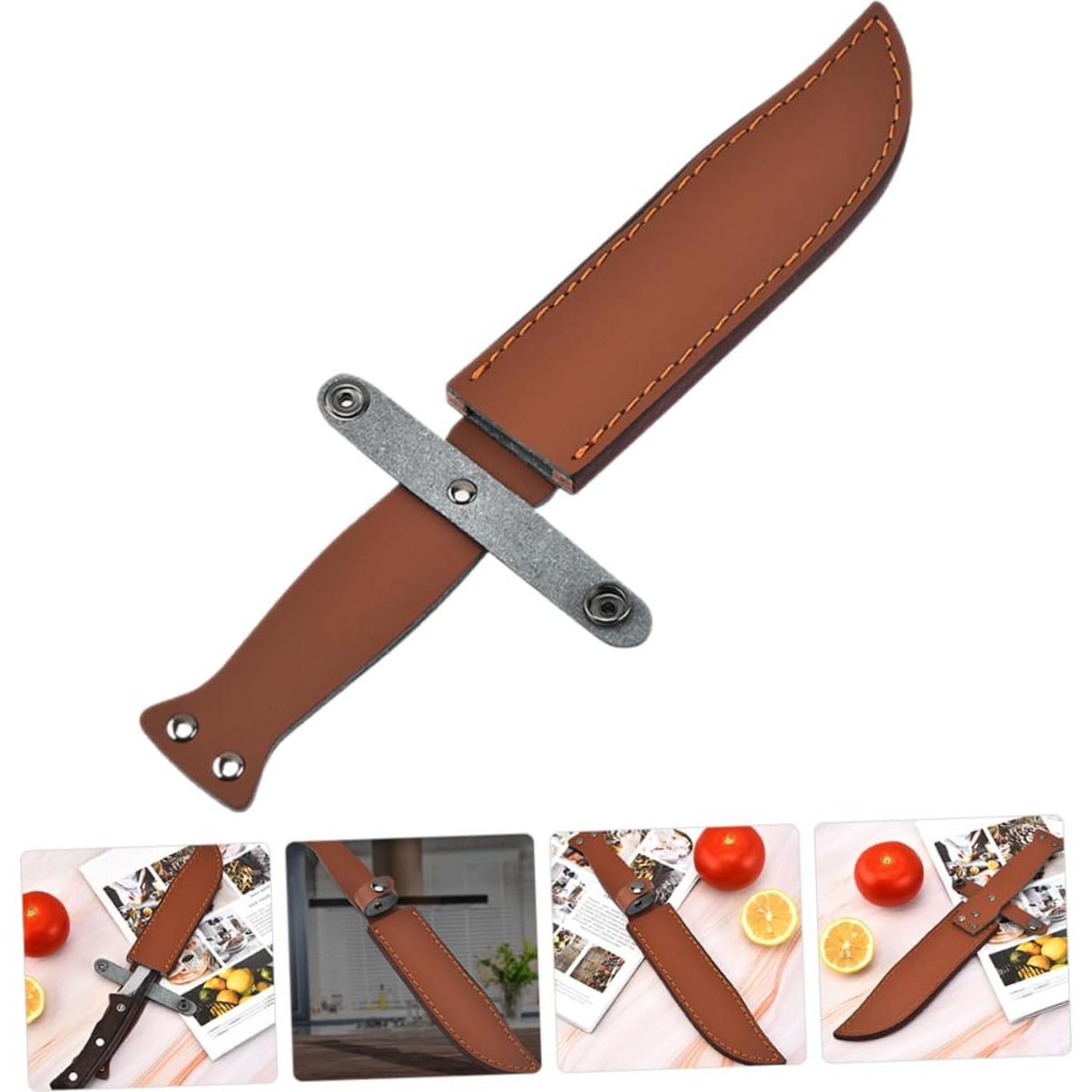 Funda de Cutter de Cuero SHOWERORO para Camping y Hogar