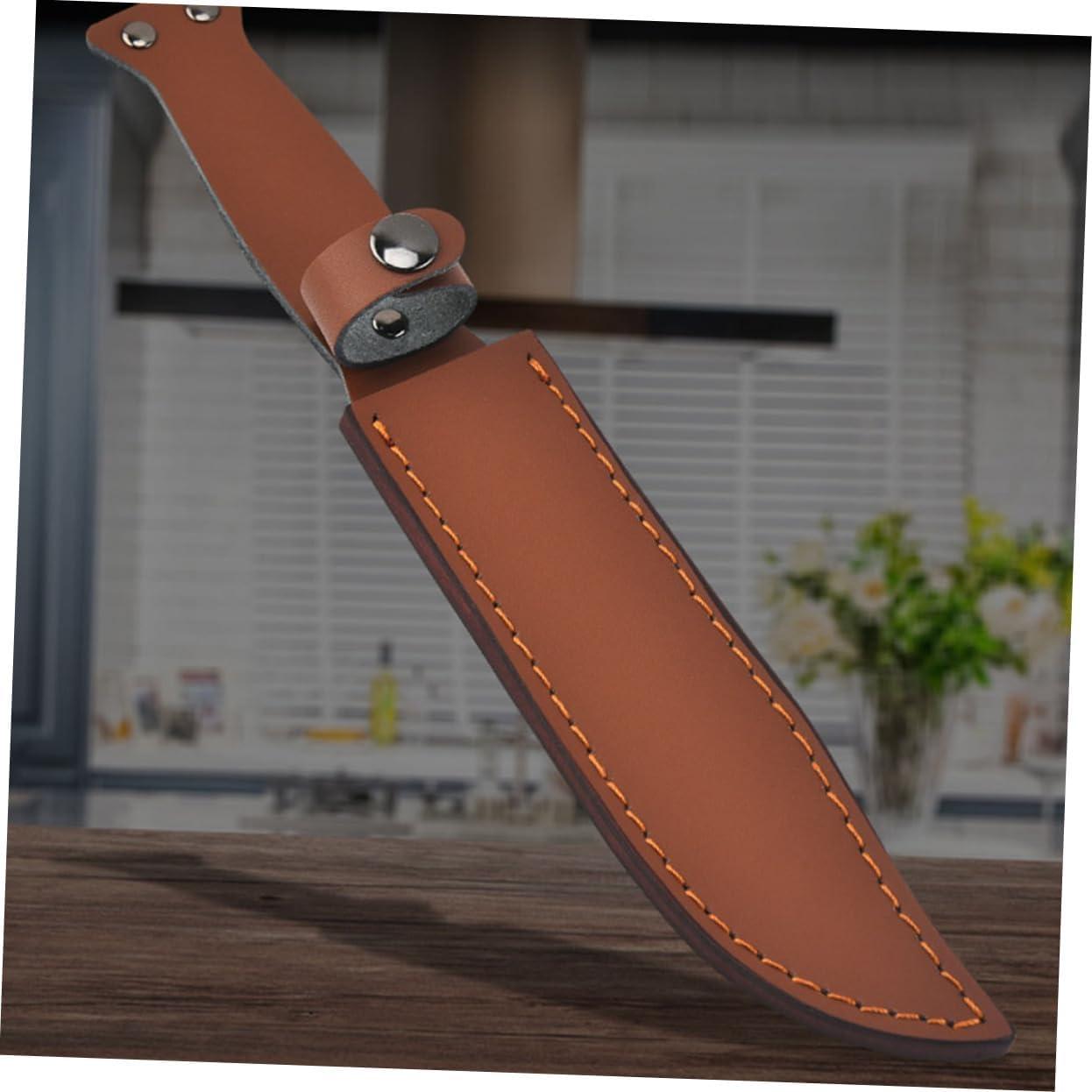 Funda de Cutter de Cuero SHOWERORO para Camping y Hogar