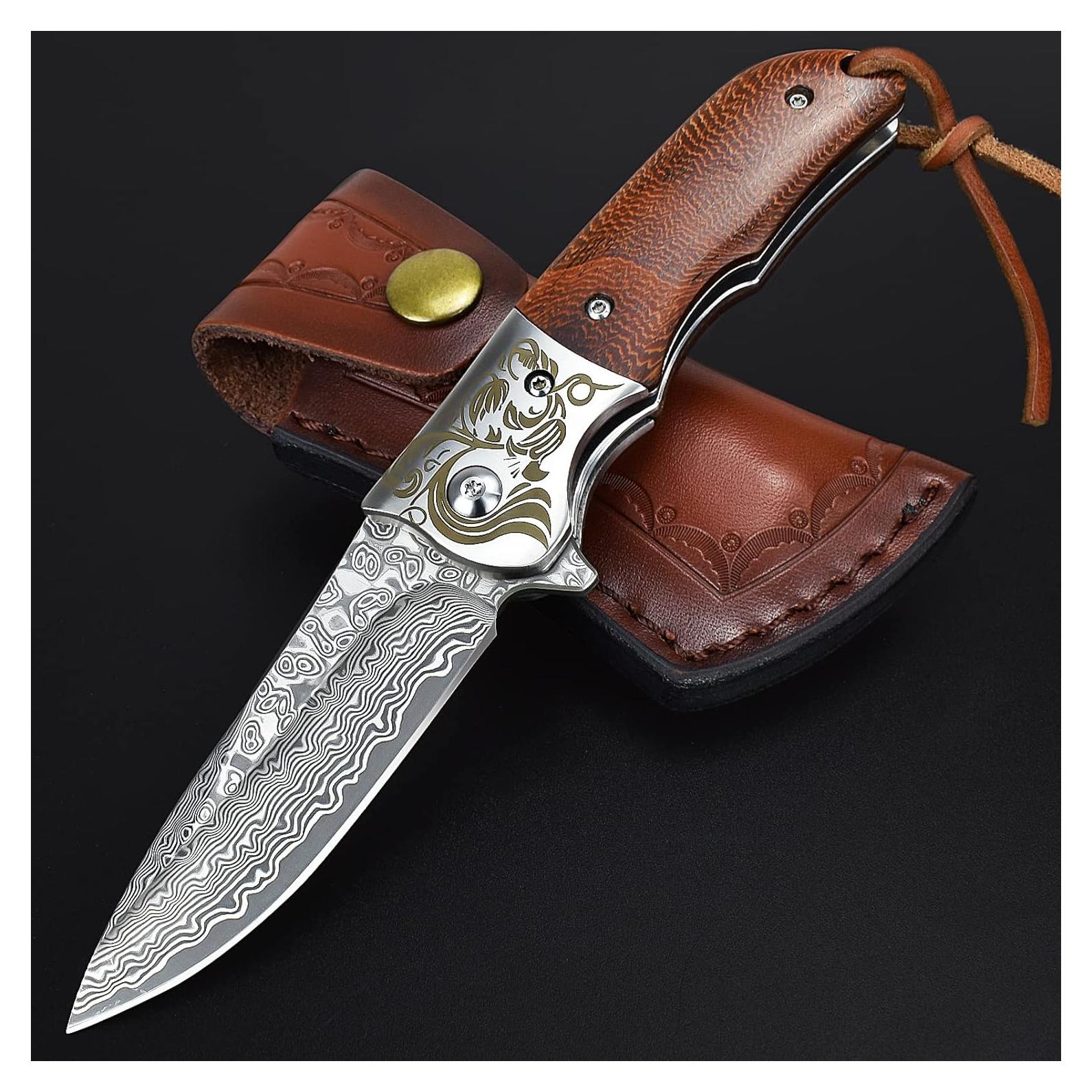 Cuchillo de Bolsillo AUBEY Damasco VG10 Plegable 16.8 cm