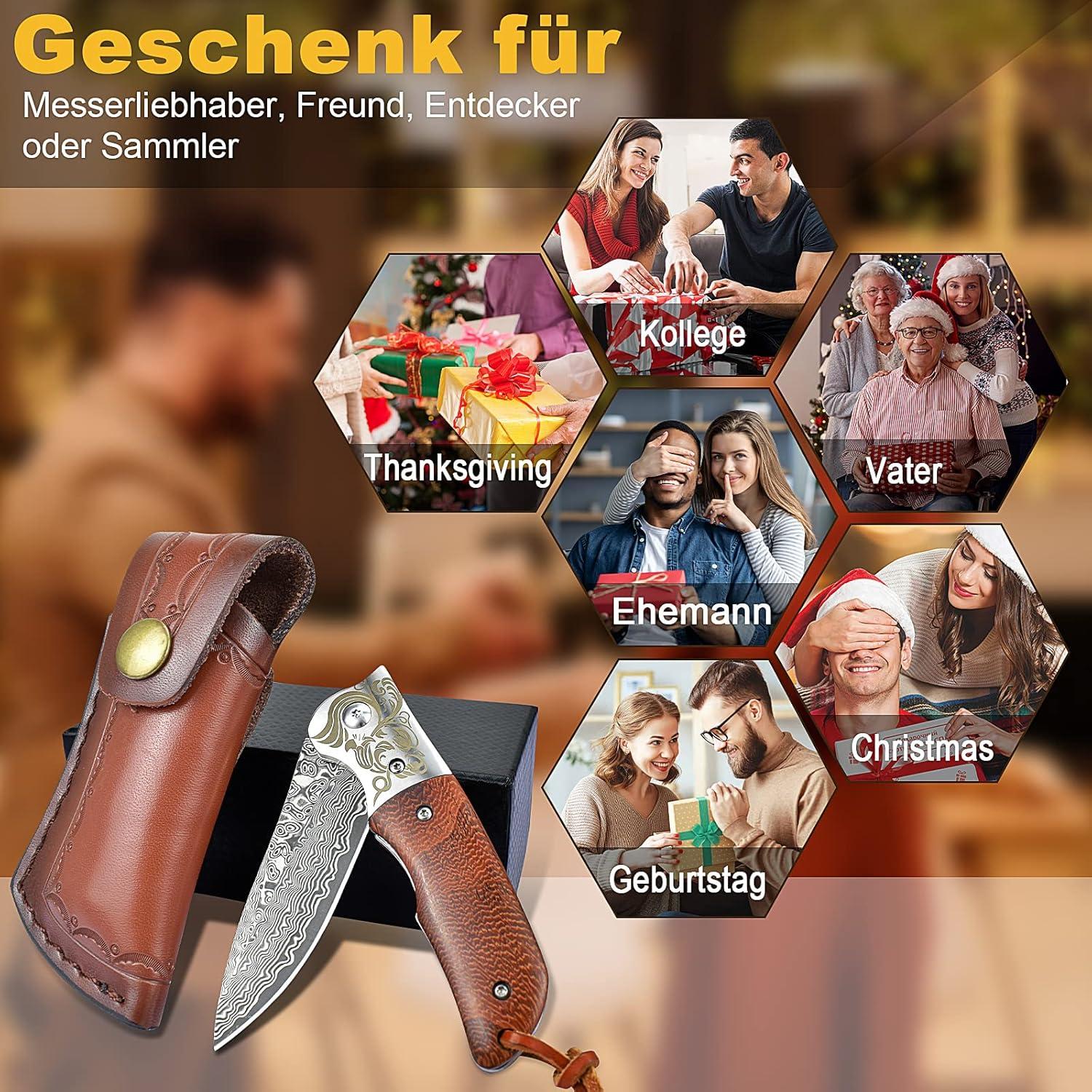 Cuchillo de Bolsillo AUBEY Damasco VG10 Plegable 16.8 cm