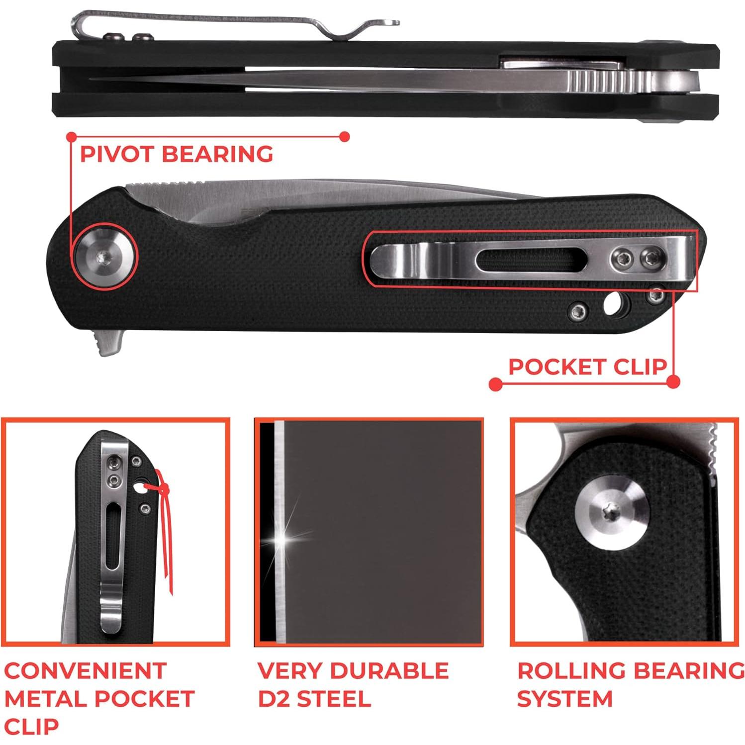 Cuchillo Plegable Ganzo FH41-CF Acero D2 Mango G10 20.1cm