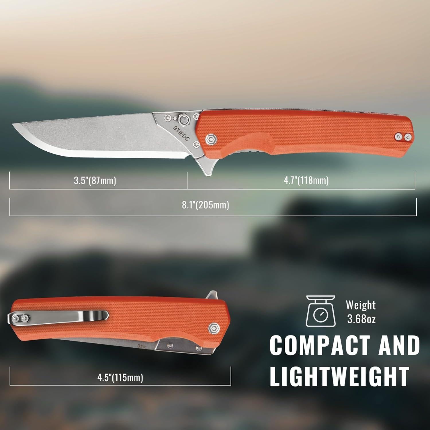 Cuchillo Plegable 9TiEDC con 4 Cuchillas Reemplazables 8.89 cm