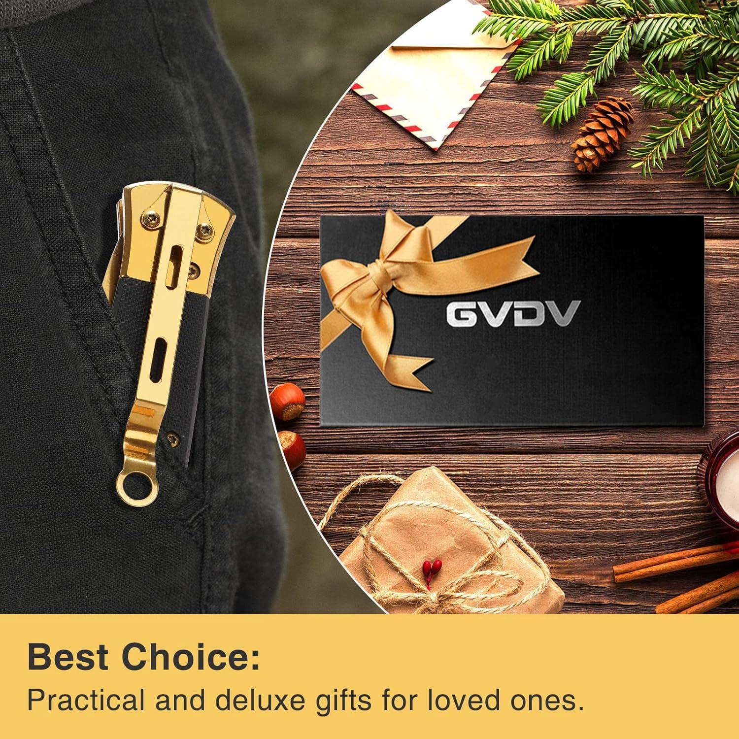 Cuchillo de bolsillo GVDV plegable G10 acero inoxidable 10cm