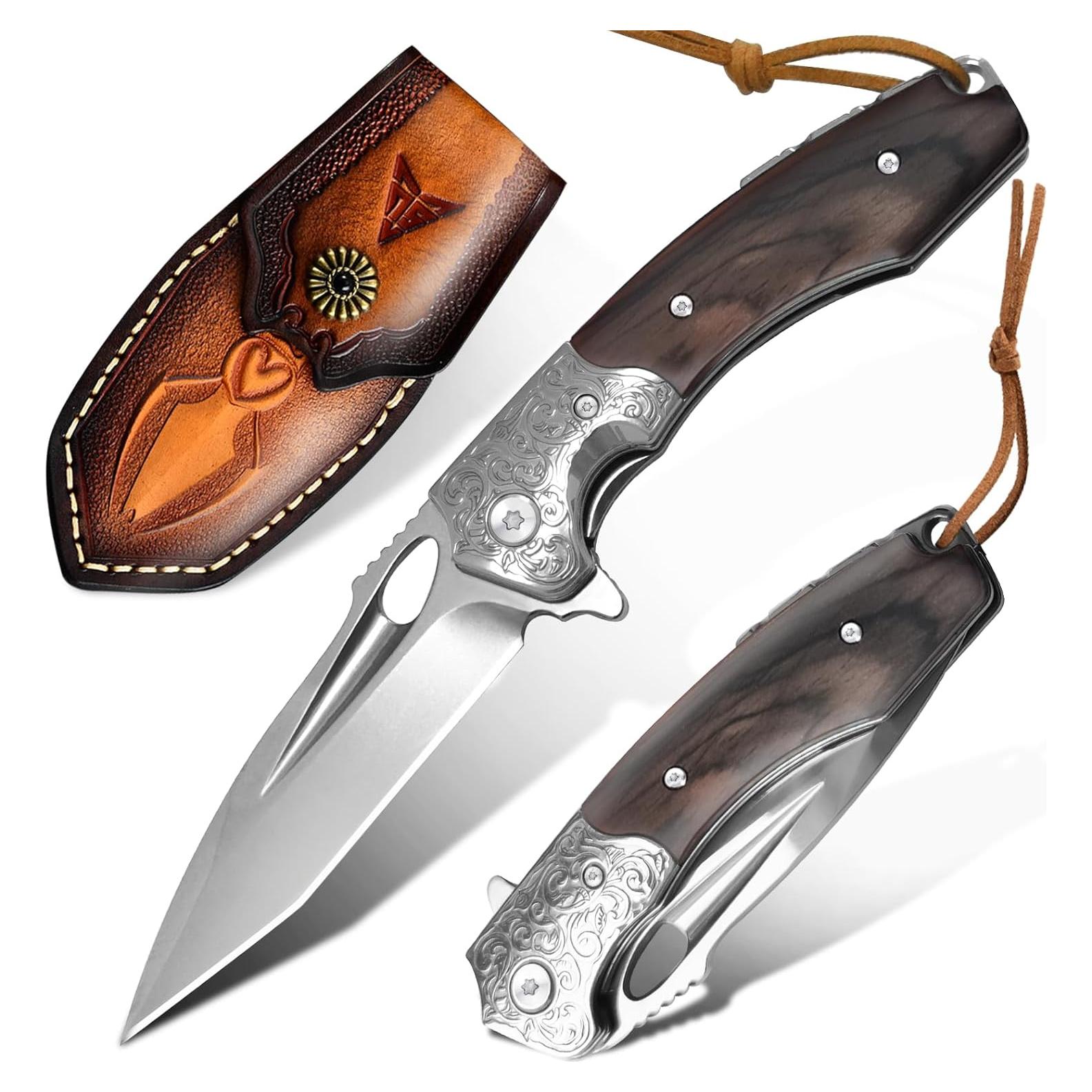 Cuchillo de Caza Plegable WinWire 21.2 cm Acero M390 Marrón