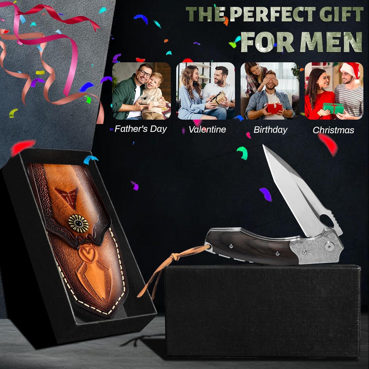 Cuchillo de Caza Plegable WinWire 21.2 cm Acero M390 Marrón