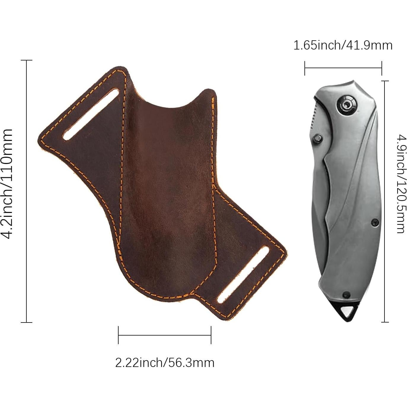 Funda de Cuchillo de Cuero ANEETAFAN para Cinturón 12.4cm