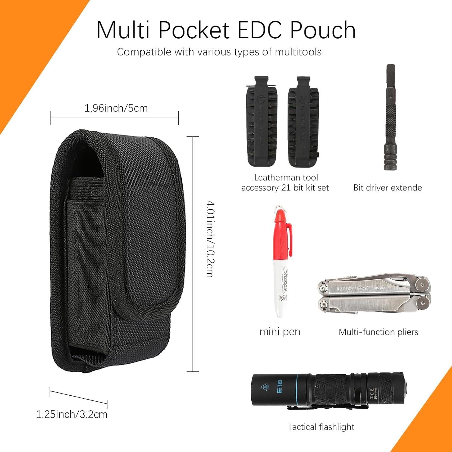 Funda de Multiherramienta EDC ANEETAFAN Nylon Negro Ajustable