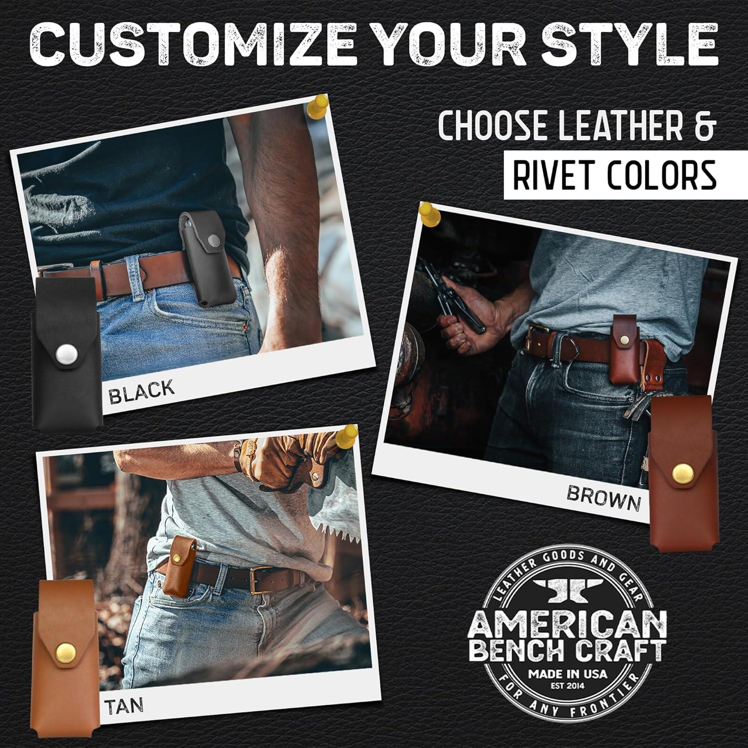 Funda de Cuero American Bench Craft para Leatherman - Marrón