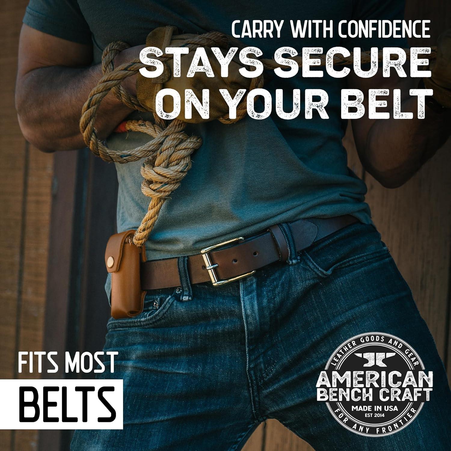 Funda de Cuero American Bench Craft para Leatherman - Marrón