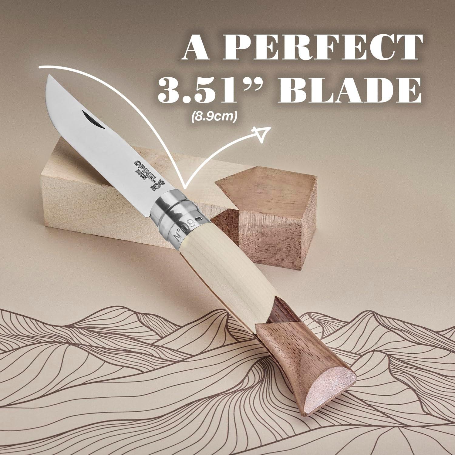 Cuchillo de bolsillo OPINEL No.09 Cime, Mango de Madera Francesa