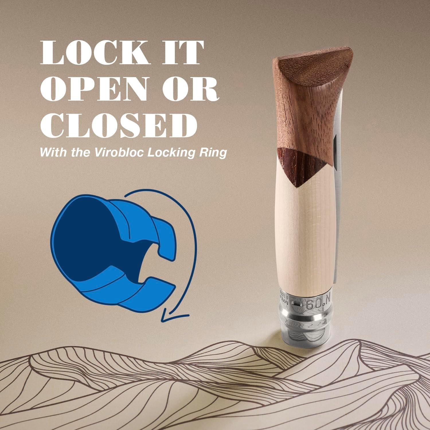 Cuchillo de bolsillo OPINEL No.09 Cime, Mango de Madera Francesa