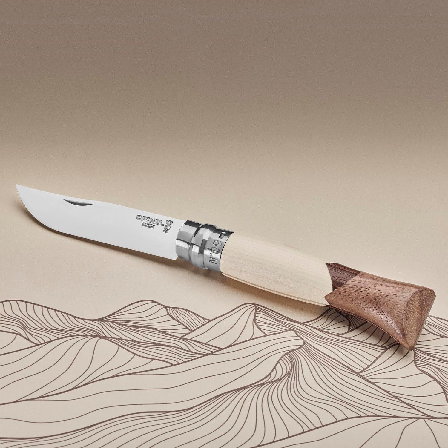 Cuchillo de bolsillo OPINEL No.09 Cime, Mango de Madera Francesa