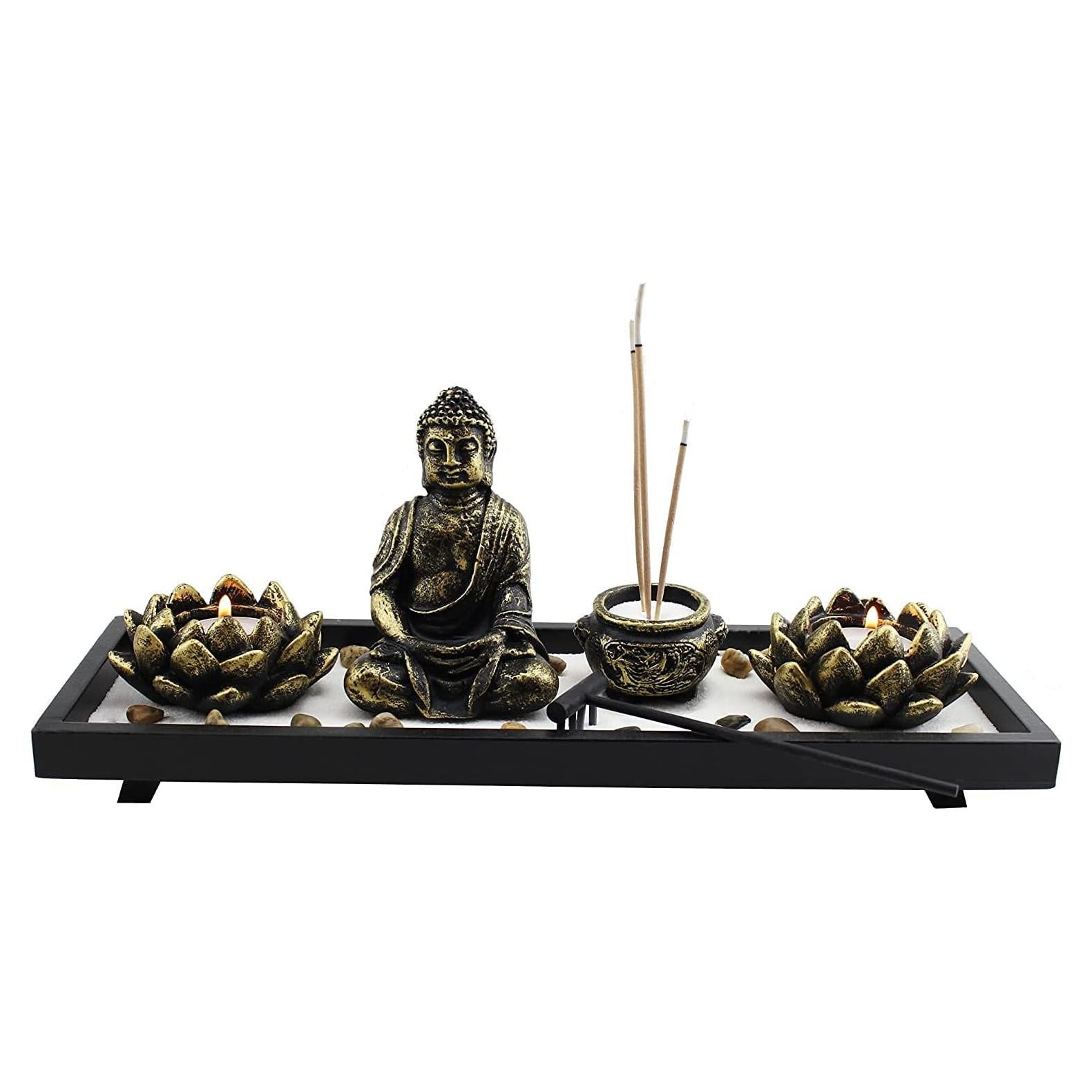 Jardín Zen de Mesa Buda Multicolor 12 Piezas USAMJTABLE