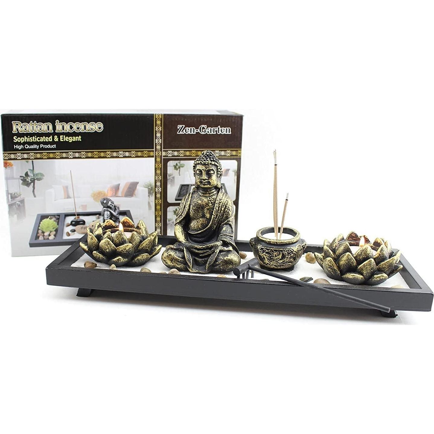 Jardín Zen de Mesa Buda Multicolor 12 Piezas USAMJTABLE