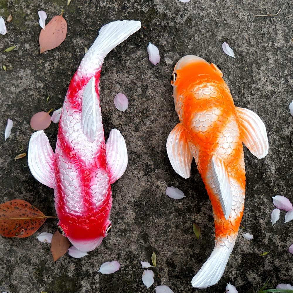 Juego de 2 Estatuas de Koi Solar Tooyuart para Jardín