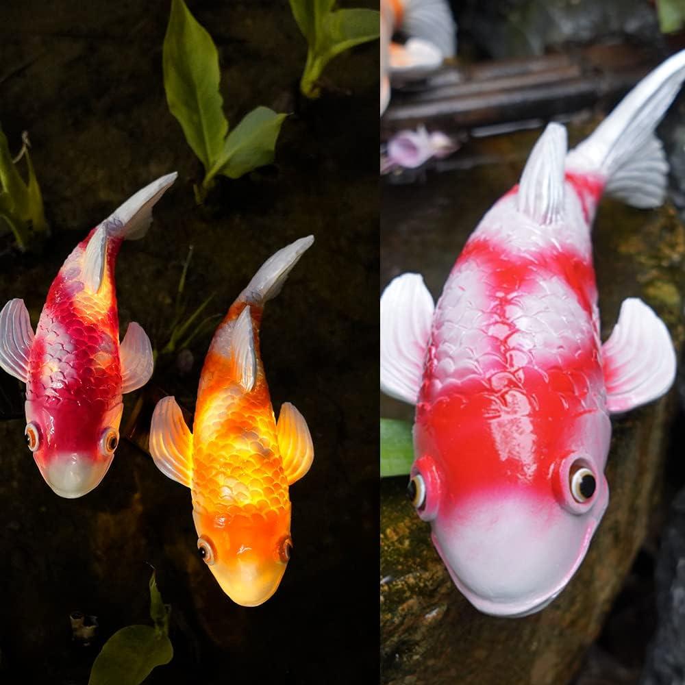 Juego de 2 Estatuas de Koi Solar Tooyuart para Jardín