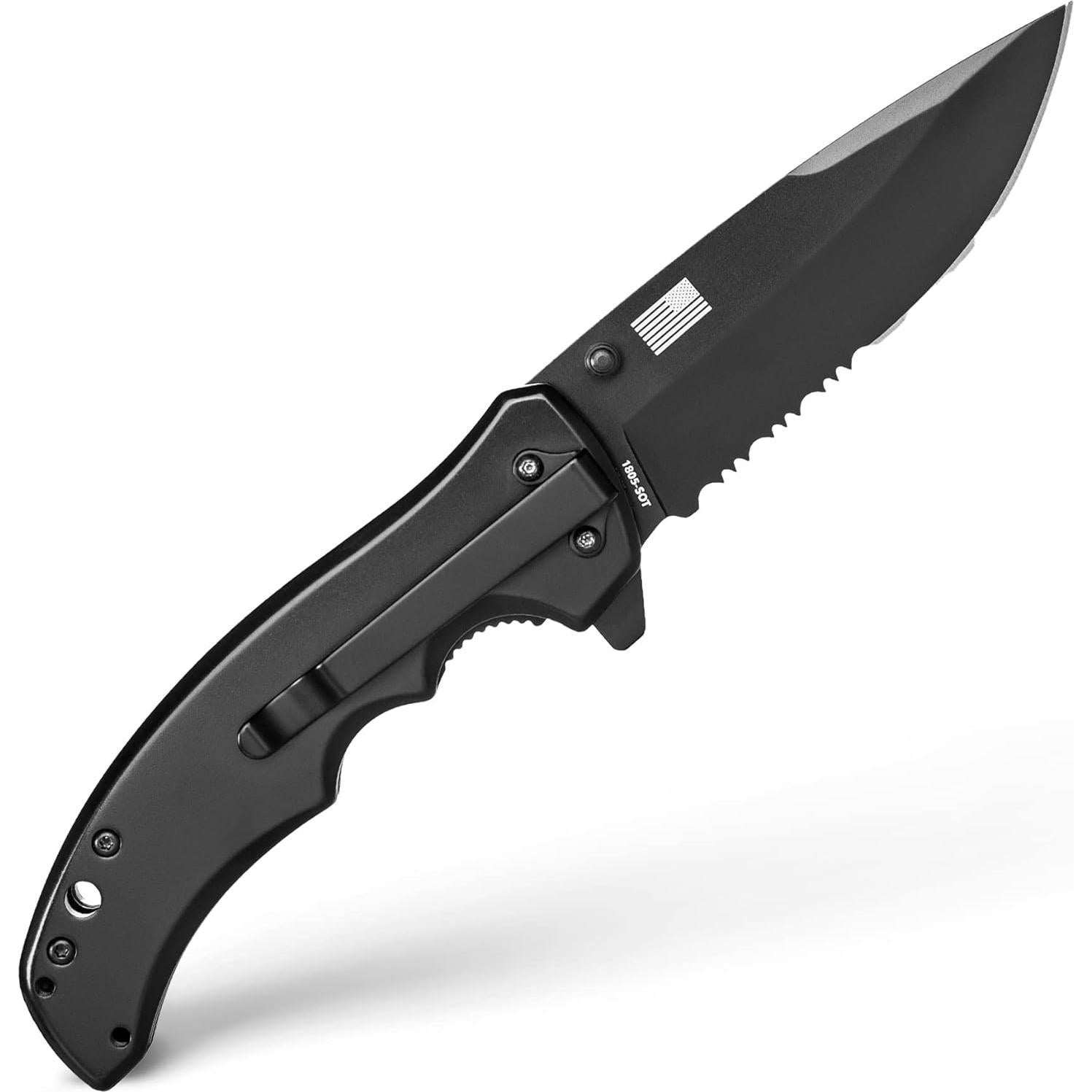 Cuchillo Táctico Plegable MVP 1805-SOT Negro Titanio